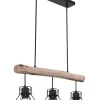 Globo lighting Decken- & Hängeleuchten<Hängeleuchte in Schwarz/ Hellbraun - (L)60 x (B)13,5 x (H)140 cm