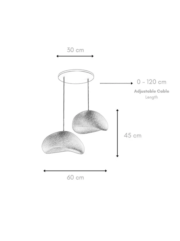 Opviq Decken- & Hängeleuchten<Hängeleuchte in Weiß - (B)60 x (H)120 cm