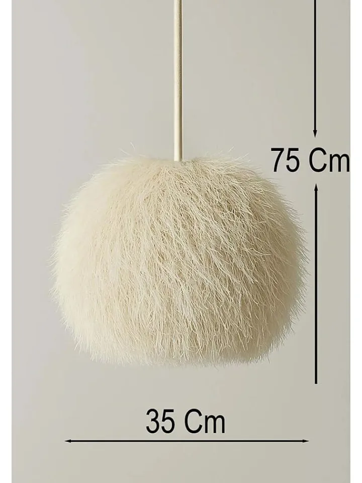 ABERTO DESIGN Decken- & Hängeleuchten<Hängeleuchte in Weiß - (H)75 x Ø 35 cm