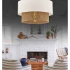 ABERTO DESIGN Decken- & Hängeleuchten<Hängeleuchte in Weiß/ Beige - (H)65 x Ø 30 cm