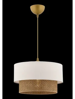 ABERTO DESIGN Decken- & Hängeleuchten<Hängeleuchte in Weiß/ Beige - (H)65 x Ø 30 cm