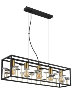 Globo lighting Decken- & Hängeleuchten<Hängeleuchte ''Lisbon'' in Schwarz - (B)77 x (H)120 x (T)18 cm