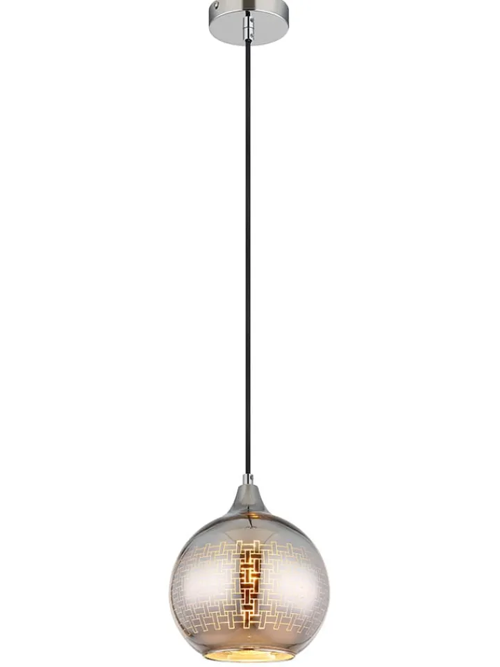 Globo lighting Decken- & Hängeleuchten<Hängeleuchte "Lourdes" in Schwarz/ Silber - (H)131 x Ø 25 cm
