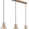 Globo lighting Decken- & Hängeleuchten<Hängeleuchte "Massey" in Hellbraun - (H)65 x (H)120 x (T)13 cm