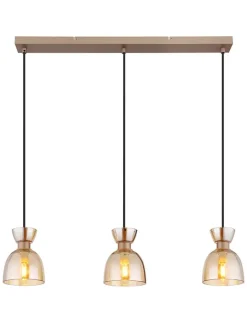 Globo lighting Decken- & Hängeleuchten<Hängeleuchte "Massey" in Hellbraun - (H)65 x (H)120 x (T)13 cm