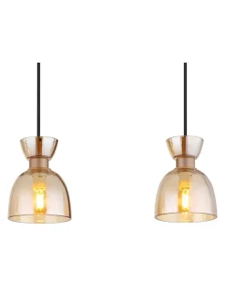 Globo lighting Decken- & Hängeleuchten<Hängeleuchte "Massey" in Hellbraun - (H)65 x (H)120 x (T)13 cm