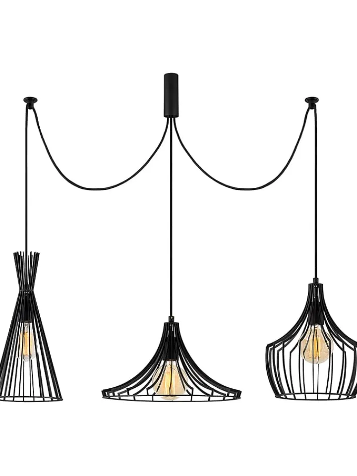 ABERTO DESIGN Decken- & Hängeleuchten<Hängeleuchte "Mezopotamya" in Schwarz - Ø 114 cm