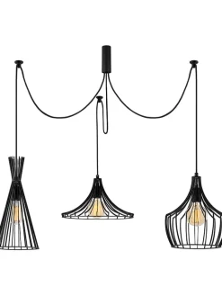 ABERTO DESIGN Decken- & Hängeleuchten<Hängeleuchte "Mezopotamya" in Schwarz - Ø 114 cm