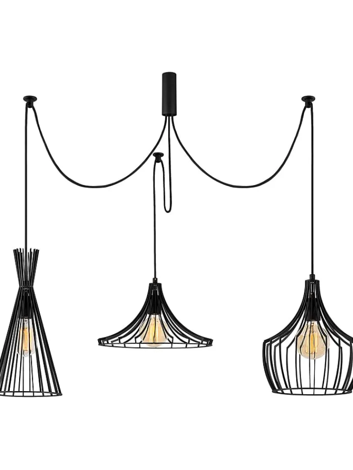 ABERTO DESIGN Decken- & Hängeleuchten<Hängeleuchte "Mezopotamya" in Schwarz - Ø 114 cm