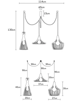 ABERTO DESIGN Decken- & Hängeleuchten<Hängeleuchte "Mezopotamya" in Kupfer - Ø 114 cm