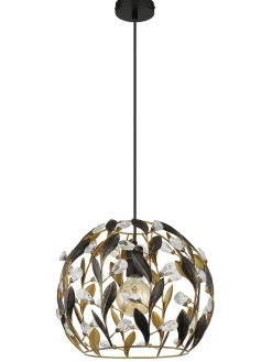 Globo lighting Decken- & Hängeleuchten<Hängeleuchte "Mika" in Gold/ Schwarz - (H)150 x Ø 40 cm