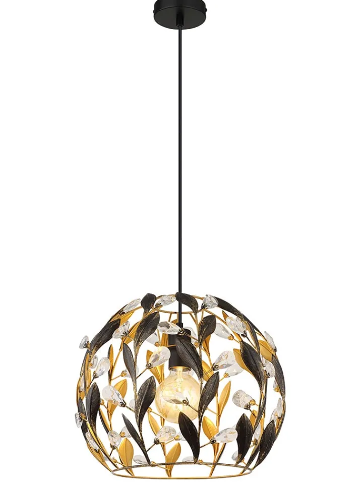 Globo lighting Decken- & Hängeleuchten<Hängeleuchte "Mika" in Gold/ Schwarz - (H)150 x Ø 40 cm