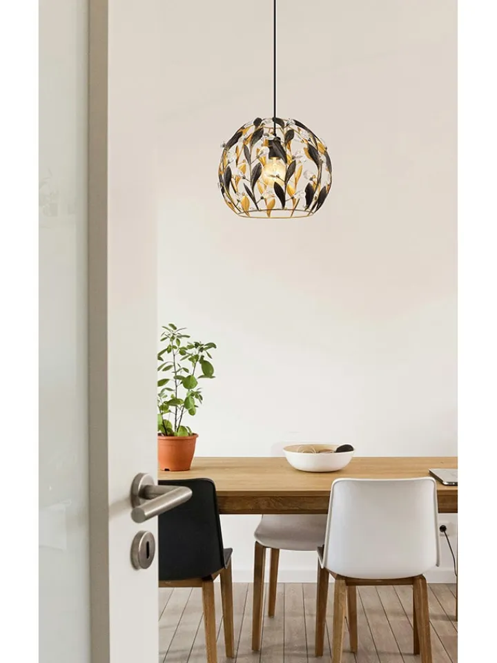 Globo lighting Decken- & Hängeleuchten<Hängeleuchte "Mika" in Gold/ Schwarz - (H)150 x Ø 40 cm