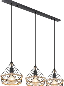 Globo lighting Decken- & Hängeleuchten<Hängeleuchte "Ulleu" in Schwarz - (L)100 x (B)25 x (H)120 cm
