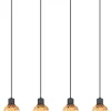 Globo lighting Decken- & Hängeleuchten<Hängeleuchte "Wenna" in Schwarz/ Hellbraun - (B)72 x (H)120 x (T)13 cm