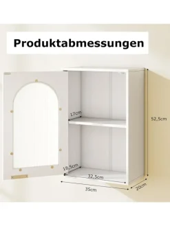 COSTWAY Badmöbel<Hängeschrank Bad in Weiß