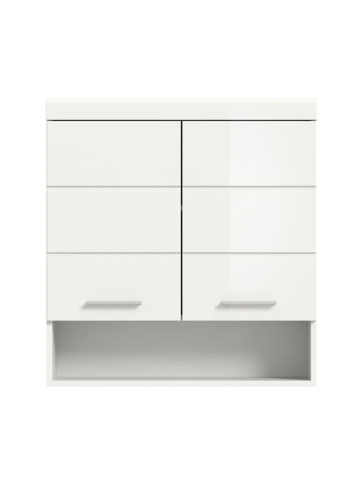xonox.home Badmöbel<Hängeschrank in weiß/weiß hochglanz - (B) 74 x (H) 79 x (T) 24