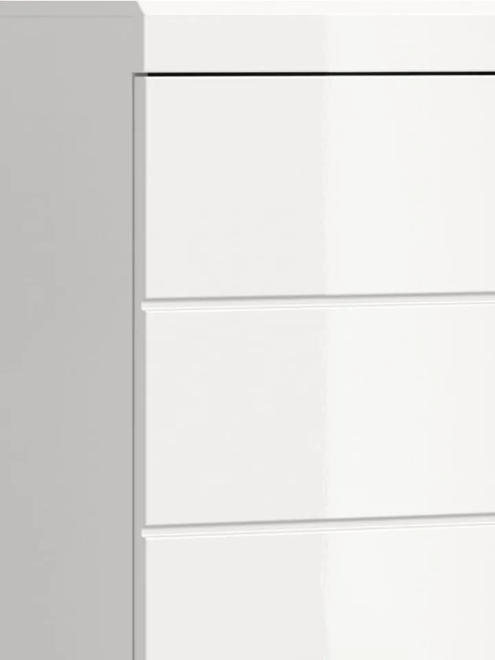 xonox.home Badmöbel<Hängeschrank in weiß/weiß hochglanz - (B) 74 x (H) 79 x (T) 24