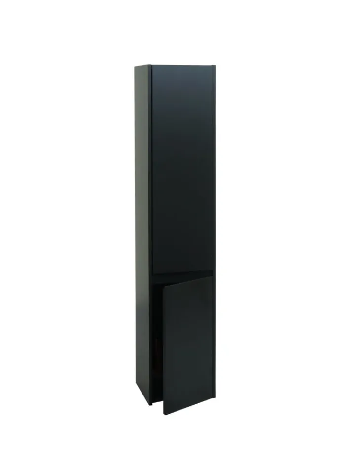 MCW Badezimmermöbel<Hängeschrank L86 2 Türen 3 Fächer, Schwarz
