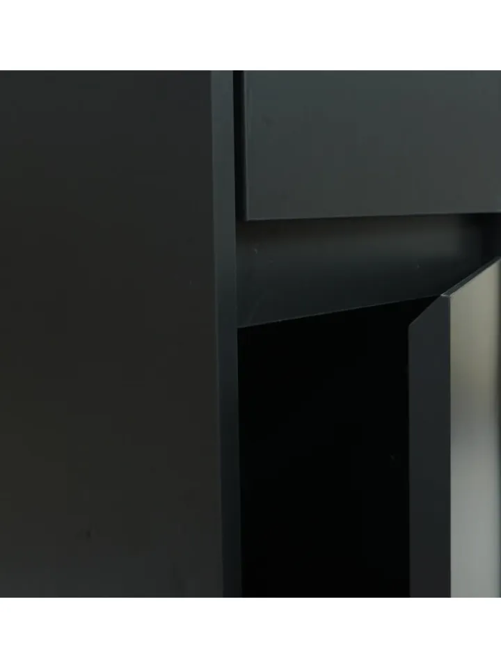 MCW Badezimmermöbel<Hängeschrank L86 2 Türen 3 Fächer, Schwarz