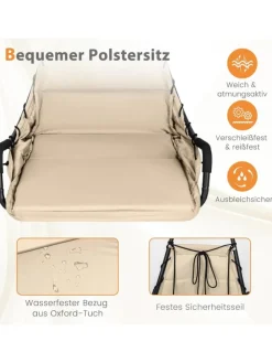 COSTWAY Gartenmöbel<Hängesessel mit Gestell in Beige