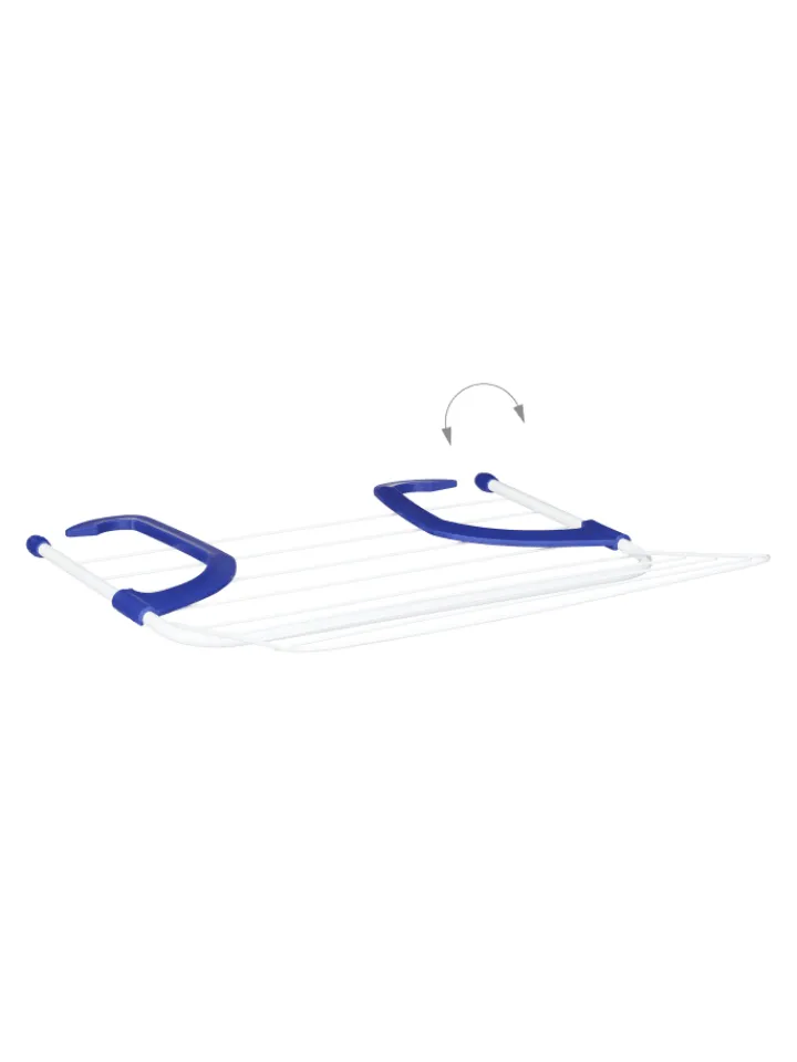 relaxdays Wäschekörbe & -Ständer<Hängetrockner in Weiß/ Blau - (B)51 x (H)15,5 x (T)73 cm
