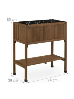relaxdays Pflanzen & Zubehör<Hochbeet in Braun - (B)74 x (H)80 x (T)38 cm