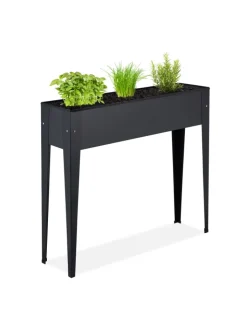 relaxdays Pflanzen & Zubehör<Hochbeet in Schwarz - (B)99 x (H)83 x (T)26 cm