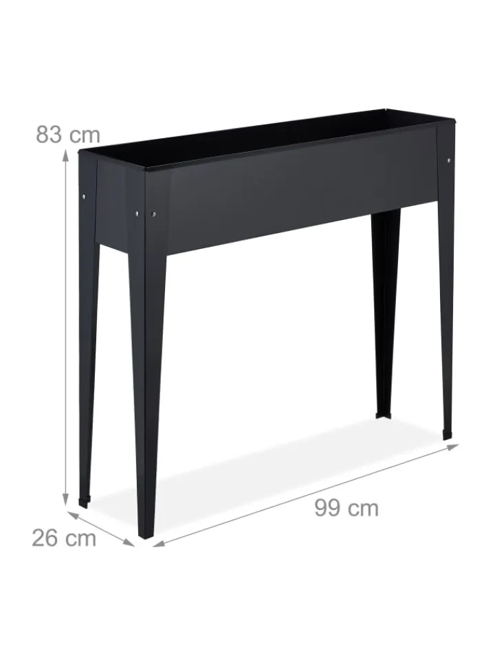 relaxdays Pflanzen & Zubehör<Hochbeet in Schwarz - (B)99 x (H)83 x (T)26 cm