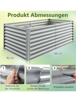 COSTWAY Pflanzen & Zubehör<Hochbeet Metall in Grau
