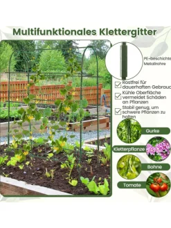 COSTWAY Pflanzen & Zubehör<Hochbeet mit Rankgitter 76x37x189cm in Schwarz