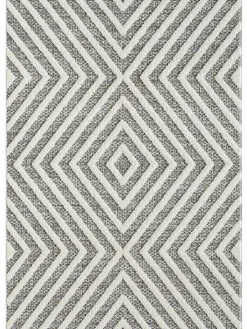 ABERTO DESIGN Teppiche & Fußmatten<Hochflor-Teppich "Sevilla" in Creme/ Hellgrau