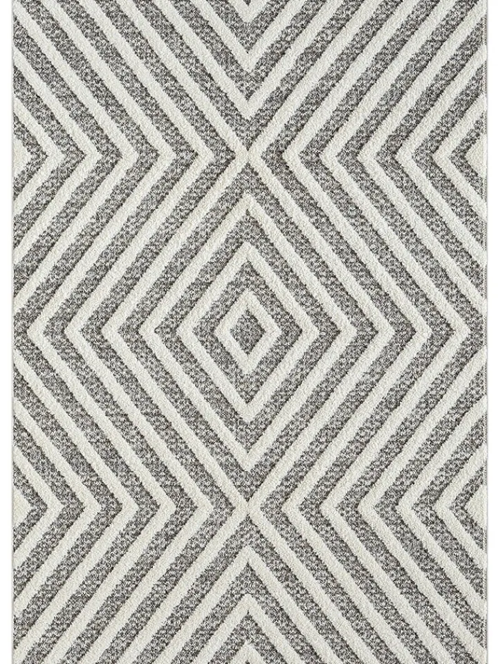 ABERTO DESIGN Teppiche & Fußmatten<Hochflor-Teppich "Sevilla" in Creme/ Hellgrau