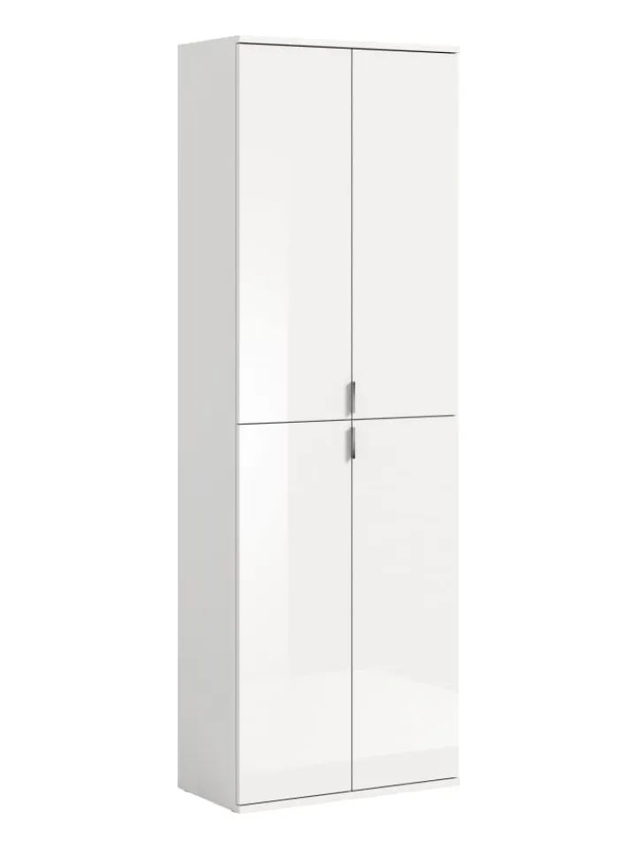 xonox.home Garderoben<Hochschrank (B/H/T: 61x193x34 cm) in weiß und weiß Hochglanz