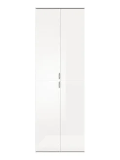 xonox.home Garderoben<Hochschrank (B/H/T: 61x193x34 cm) in weiß und weiß Hochglanz