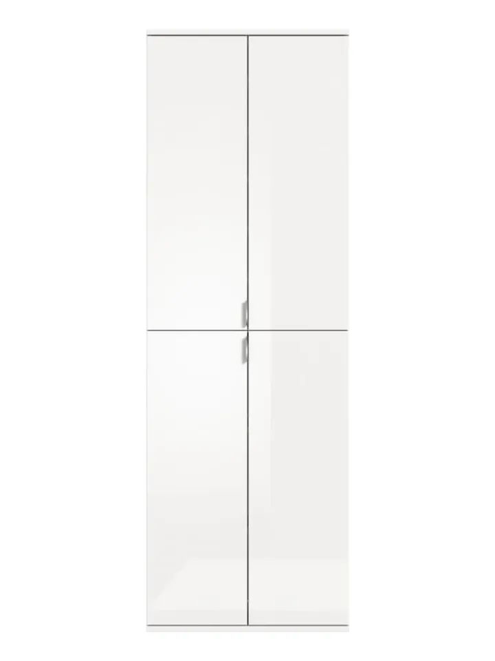 xonox.home Garderoben<Hochschrank (B/H/T: 61x193x34 cm) in weiß und weiß Hochglanz