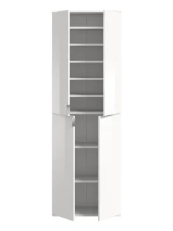 xonox.home Garderoben<Hochschrank (B/H/T: 61x193x34 cm) in weiß und weiß Hochglanz