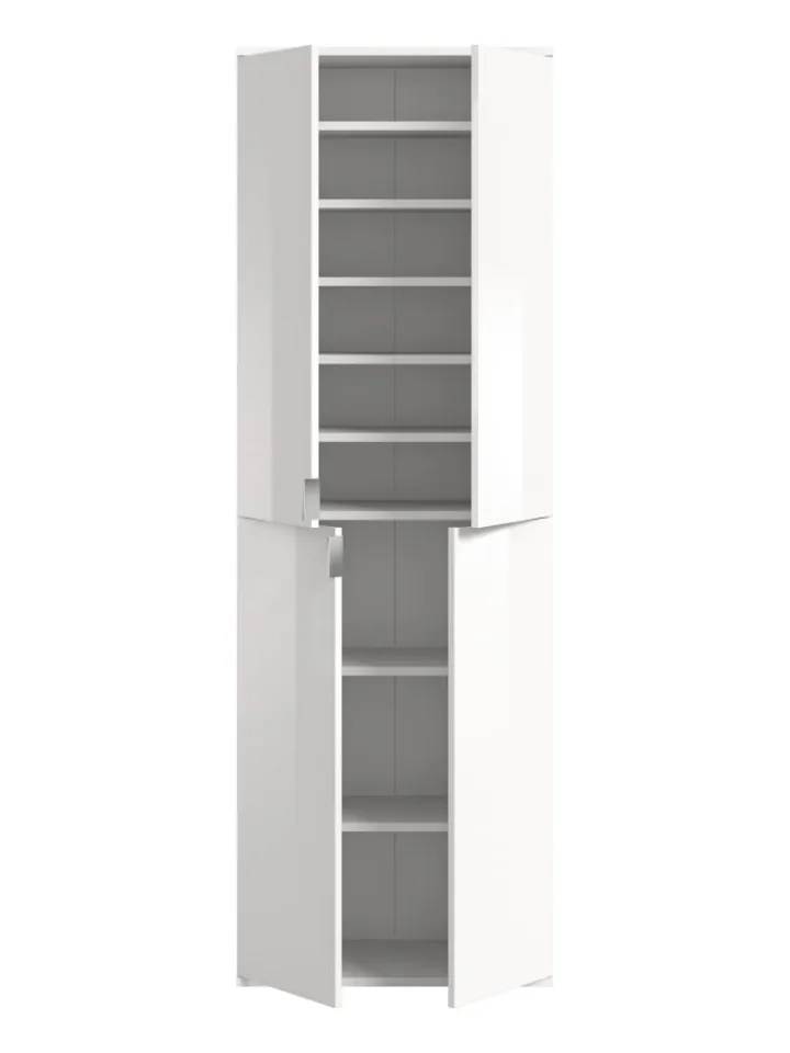 xonox.home Garderoben<Hochschrank (B/H/T: 61x193x34 cm) in weiß und weiß Hochglanz