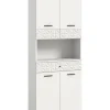 xonox.home Badezimmermöbel<Hochschrank breit in weiß Melamin/weiß Melamin - (B) 70 x (H) 187 x (T) 34