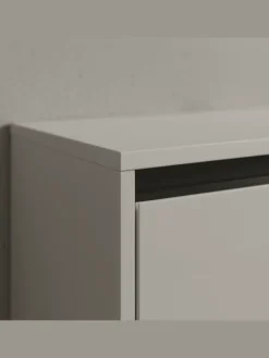 KADIMA DESIGN Badezimmermöbel<Hochschrank HAMBURG Soft-Close Badschrank schmal Badregal in Steingrau