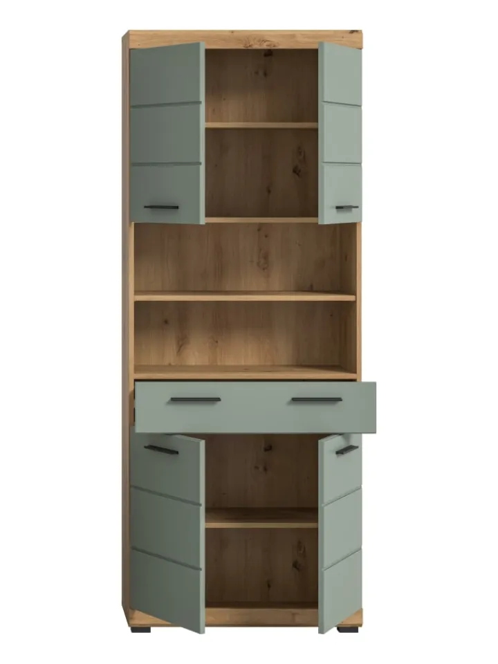 xonox.home Badmöbel|Badezimmermöbel<Hochschrank in Artisan Eiche/Salbei - (B) 74 x (H) 191 x (T) 31