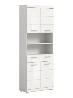 xonox.home Badmöbel<Hochschrank in weiß/weiß hochglanz - (B) 74 x (H) 191 x (T) 31