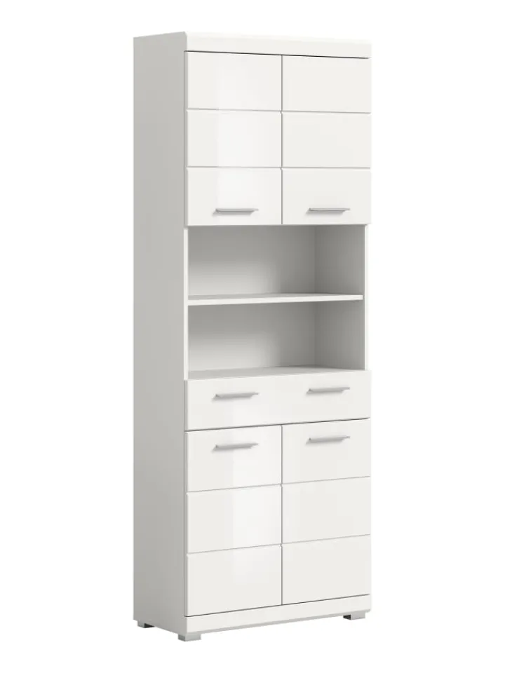 xonox.home Badmöbel<Hochschrank in weiß/weiß hochglanz - (B) 74 x (H) 191 x (T) 31