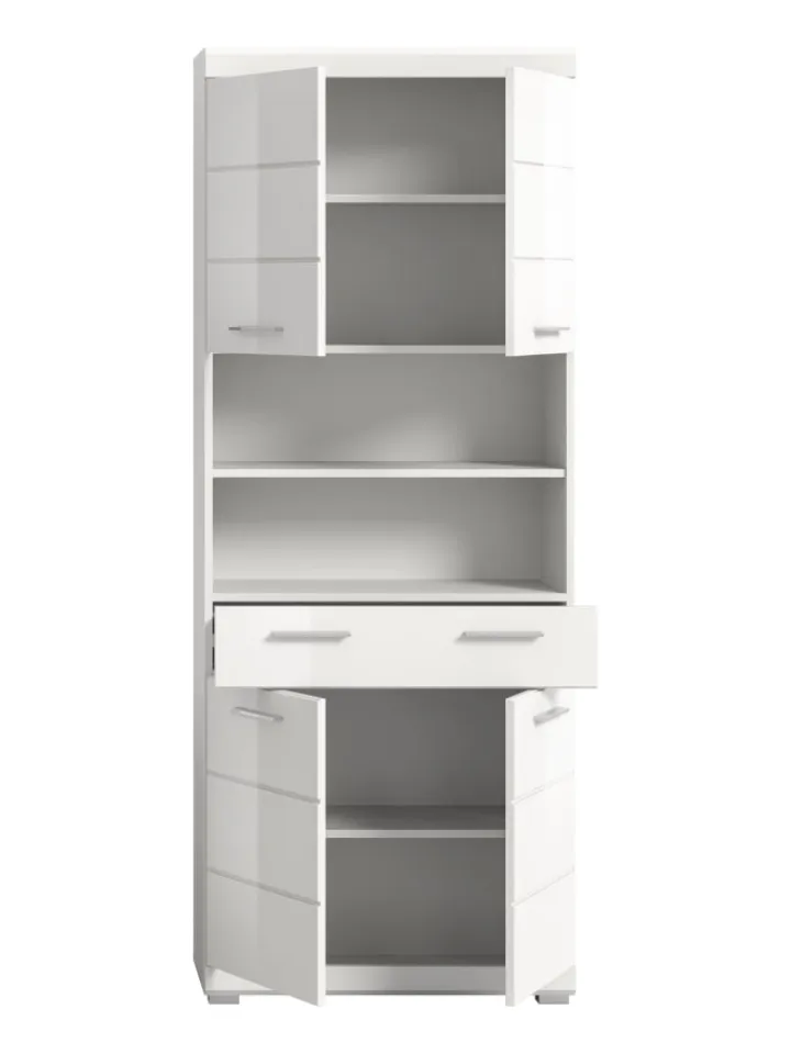 xonox.home Badmöbel<Hochschrank in weiß/weiß hochglanz - (B) 74 x (H) 191 x (T) 31