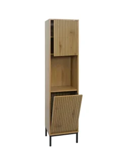 MCW Badmöbel|Badezimmermöbel<Hochschrank O42, Holzoptik natur
