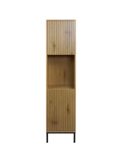 MCW Badmöbel|Badezimmermöbel<Hochschrank O42, Holzoptik natur