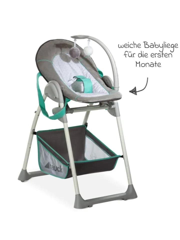 Hauck Babymöbel<Hochstuhl & Babyliege Sit'n Relax - Hear in grau,gruen
