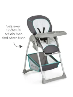 Hauck Babymöbel<Hochstuhl & Babyliege Sit'n Relax - Hear in grau,gruen