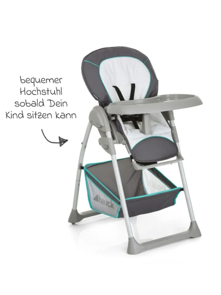 Hauck Babymöbel<Hochstuhl & Babyliege Sit'n Relax - Hear in grau,gruen