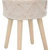 Mauro Ferretti Sitzmöbel<Hocker "Damasco" in Creme - (H)41 x Ø 32 cm